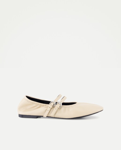 Zapato plano de mujer mercedita suave doble tira