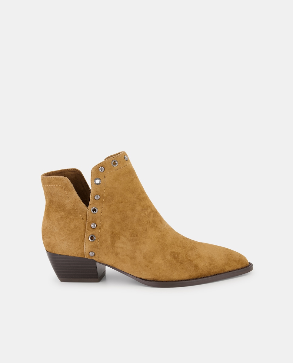 Botins de Salto com Costas Aberturas Traseiras Castanho-1