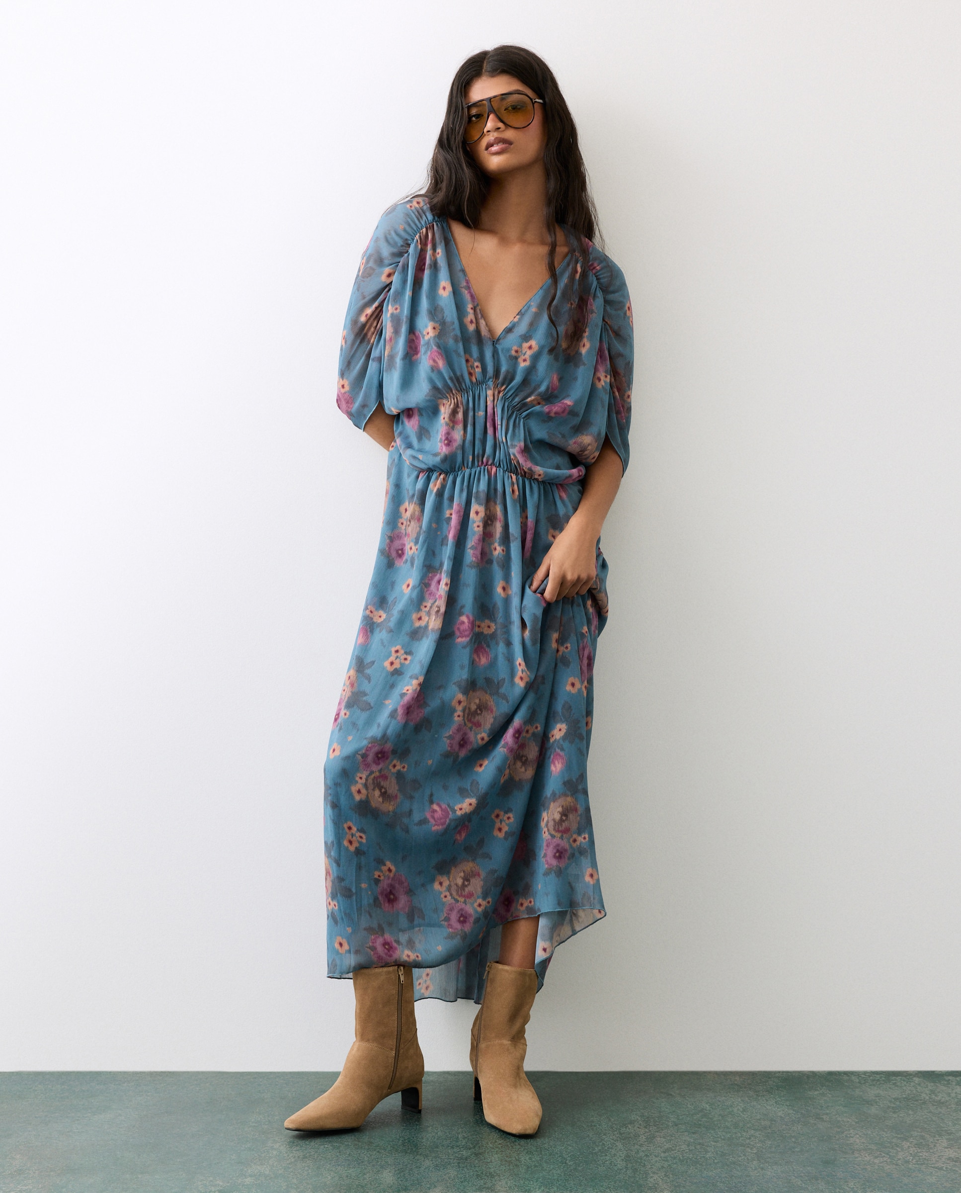 Botins com Salto e Croute Vison Claro-6