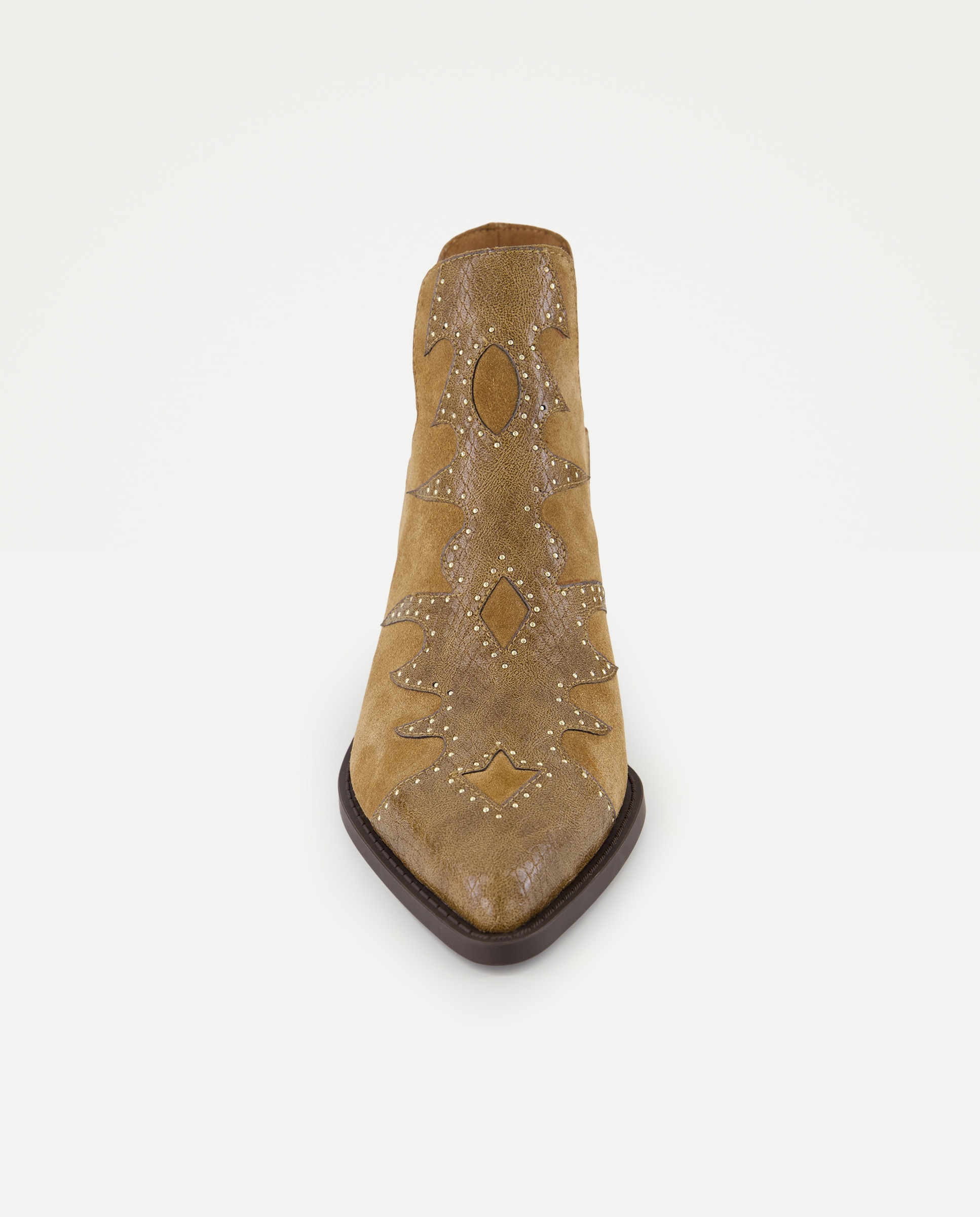 Botins Tipo Cowboy com Tacão em Serpente 730 Camel-4