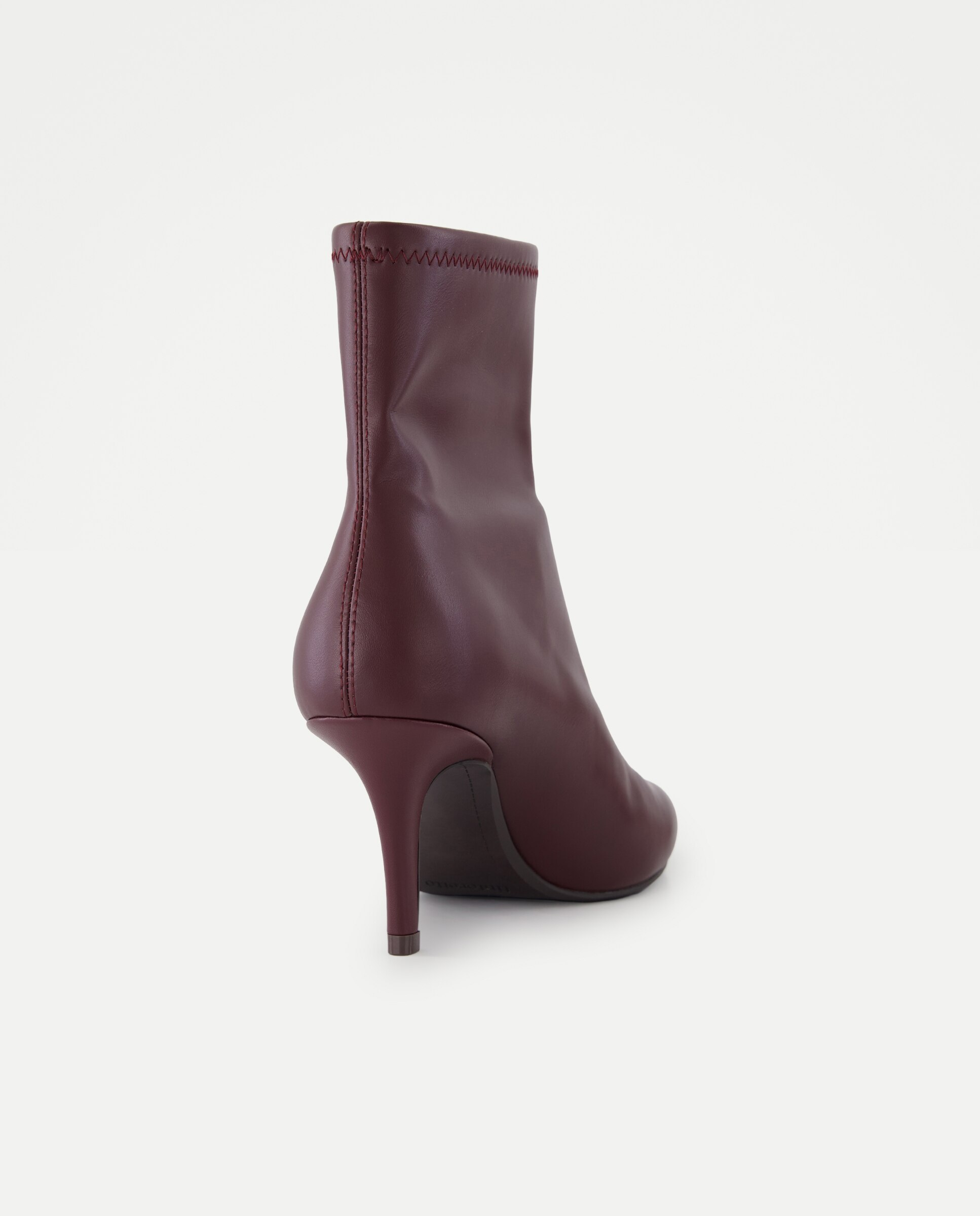 Botins de Salto com Elástico e Biqueira Fina Bordeaux-3