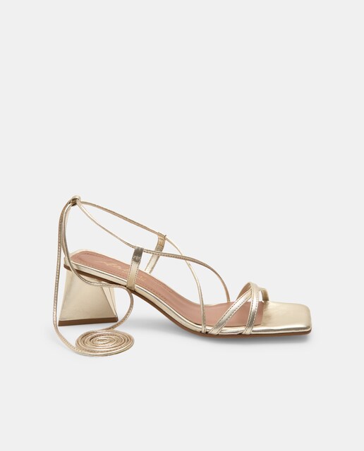Sandalias de tacón de mujer con atados
