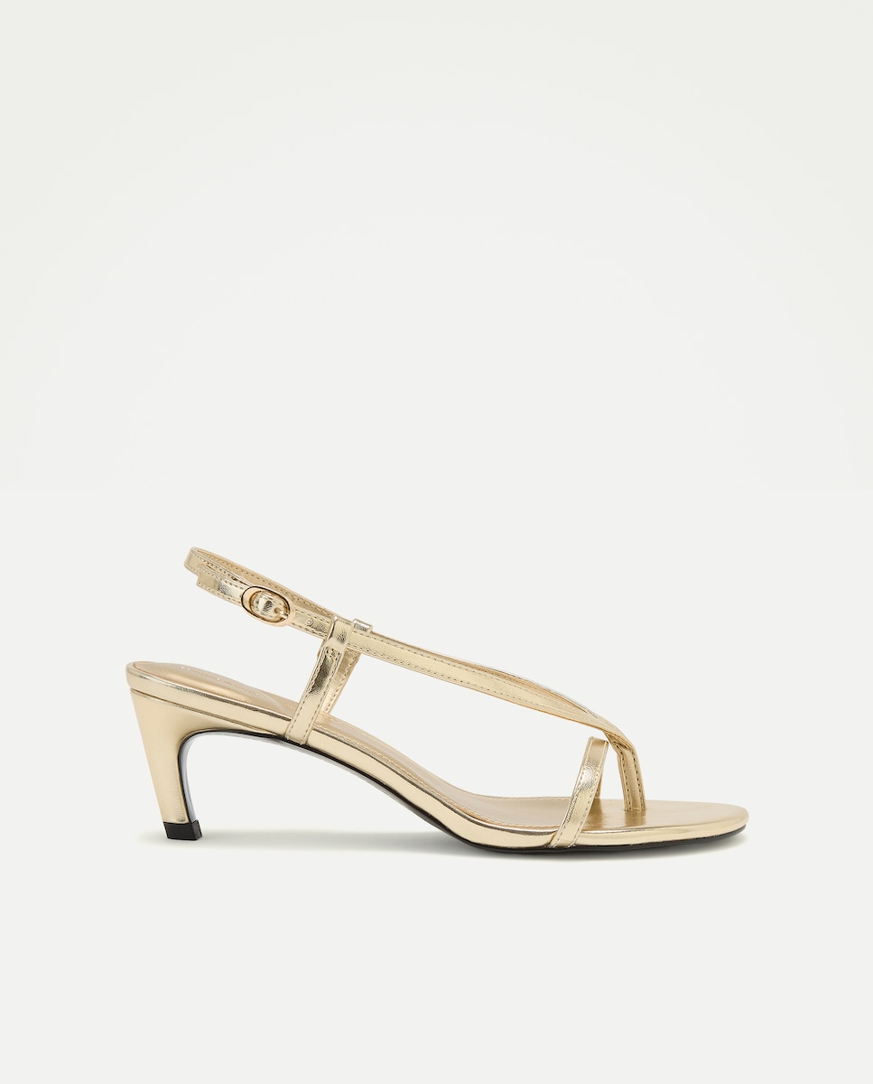 Imagen 0 de Sandalias de mujer con tacón y estilo esclava 390 Oro