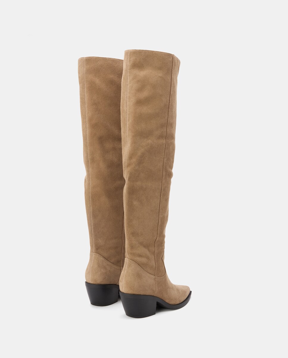 Botas Cowboy Altas de Salto sem Forro 730 Camel-3