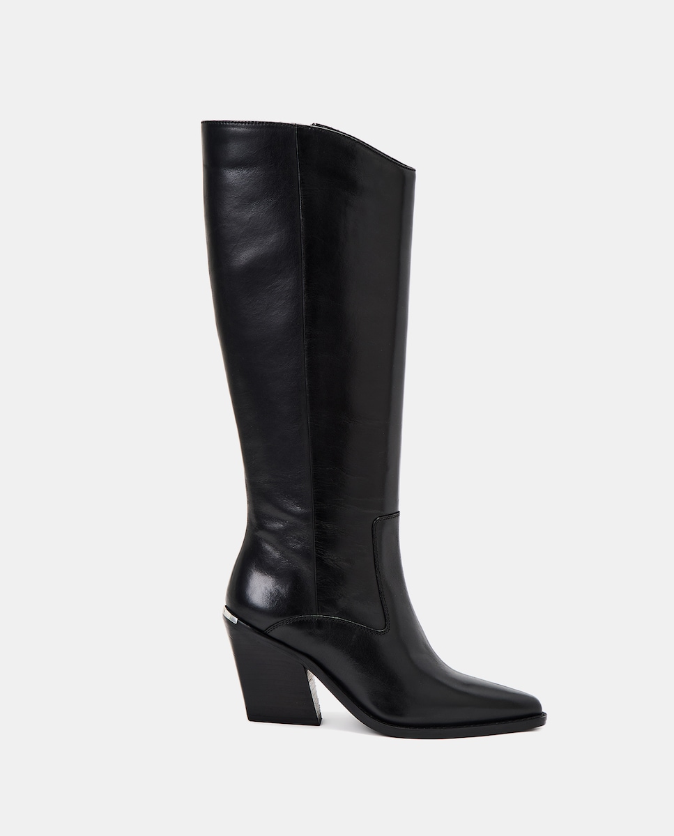 Botas Cowboy Urbanas com Salto Preto-1