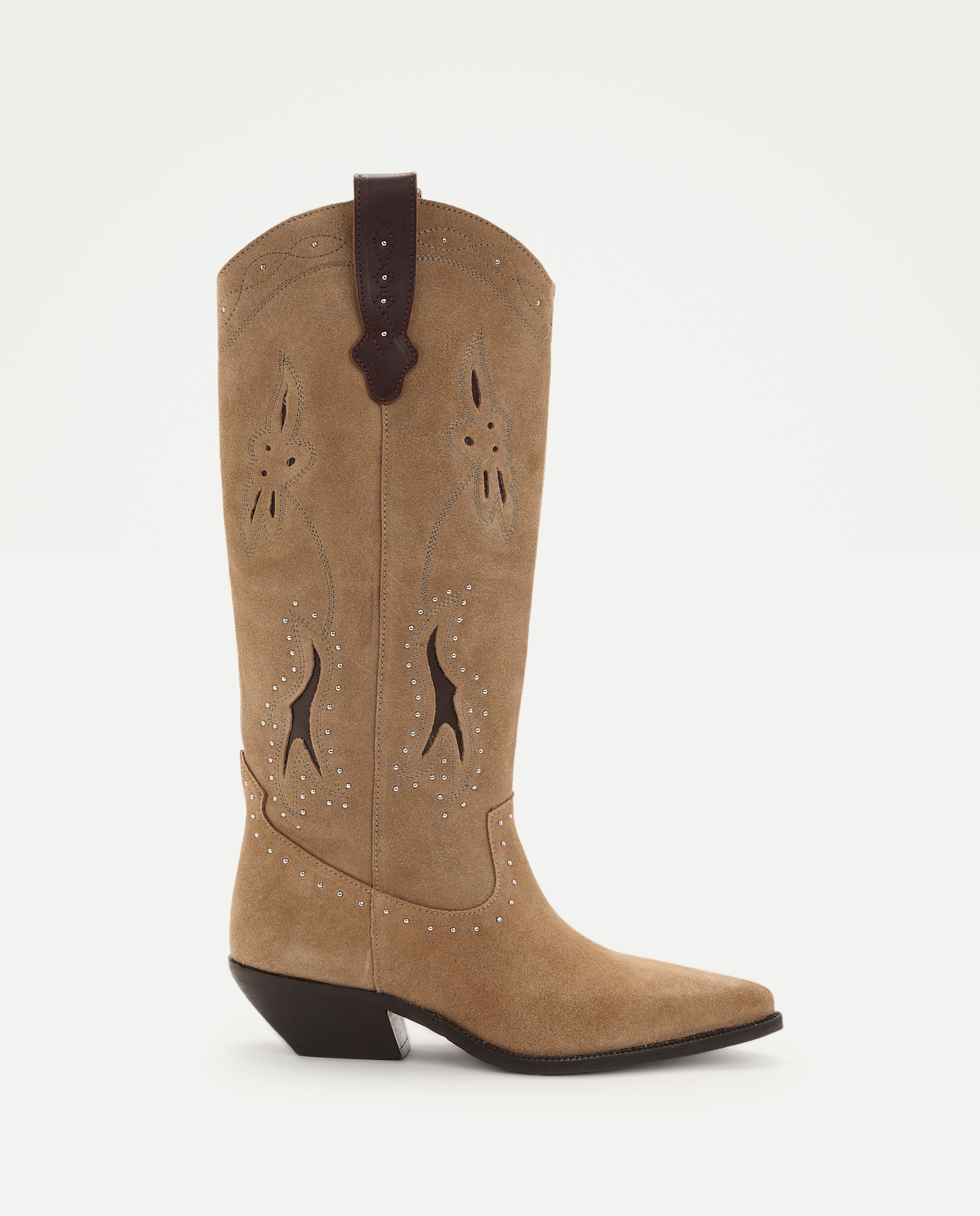 Botines de mujer con tacón estilo cowboy - Tintoretto - Visón claro Visón claro-1