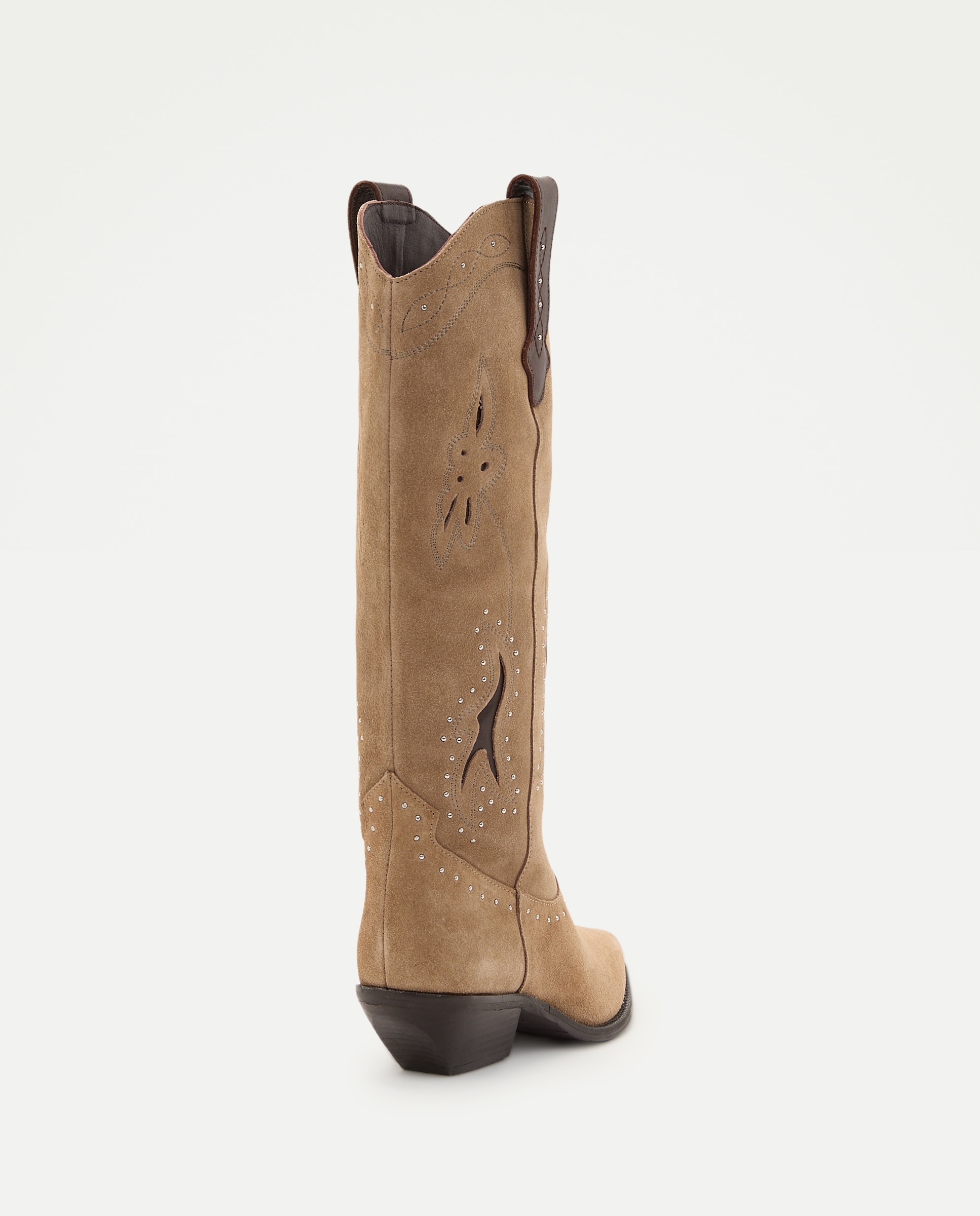 Botines de mujer con tacón estilo cowboy - Tintoretto - Visón claro Visón claro-3