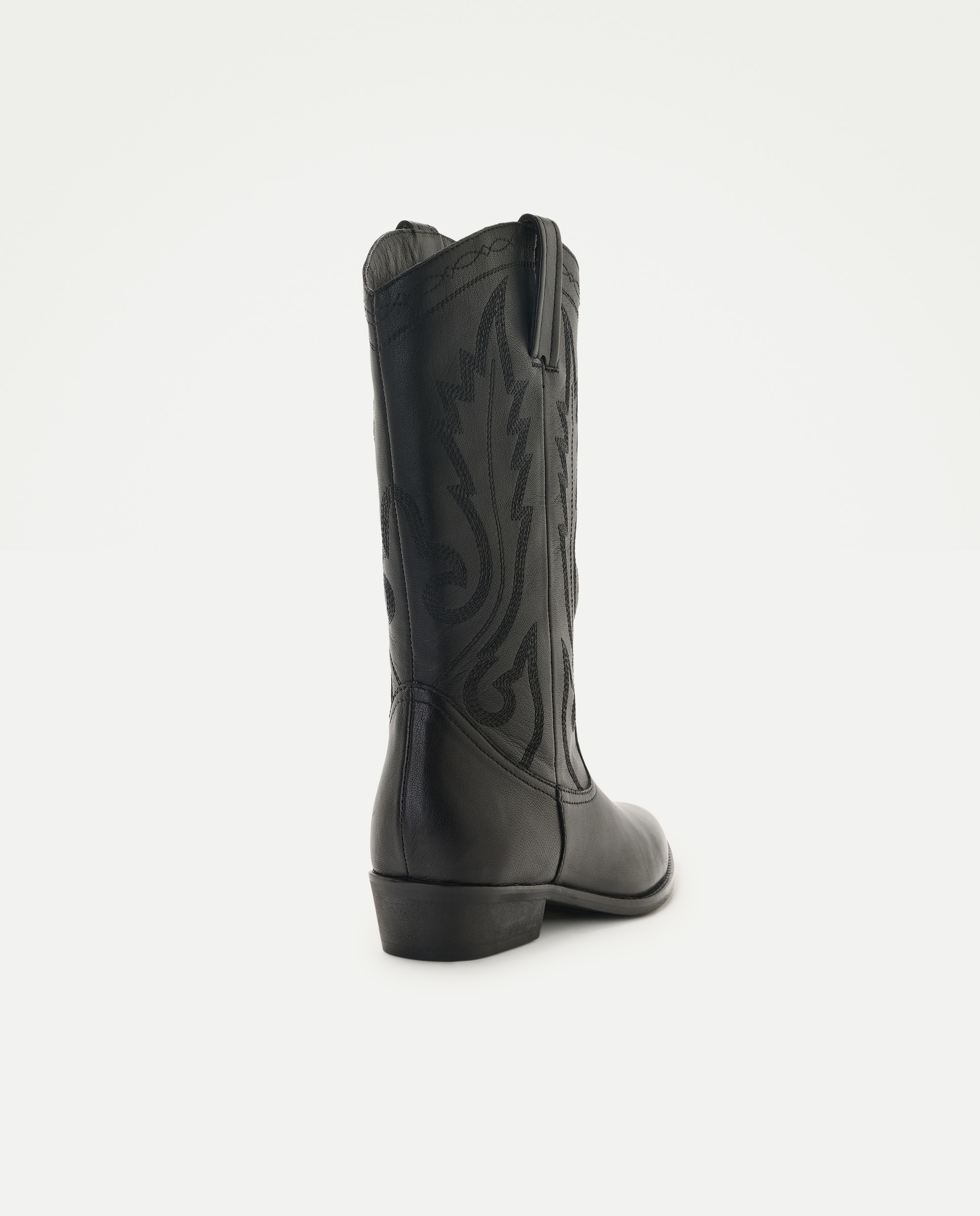 Botas Cowboy de Salto com Bordados Preto-3
