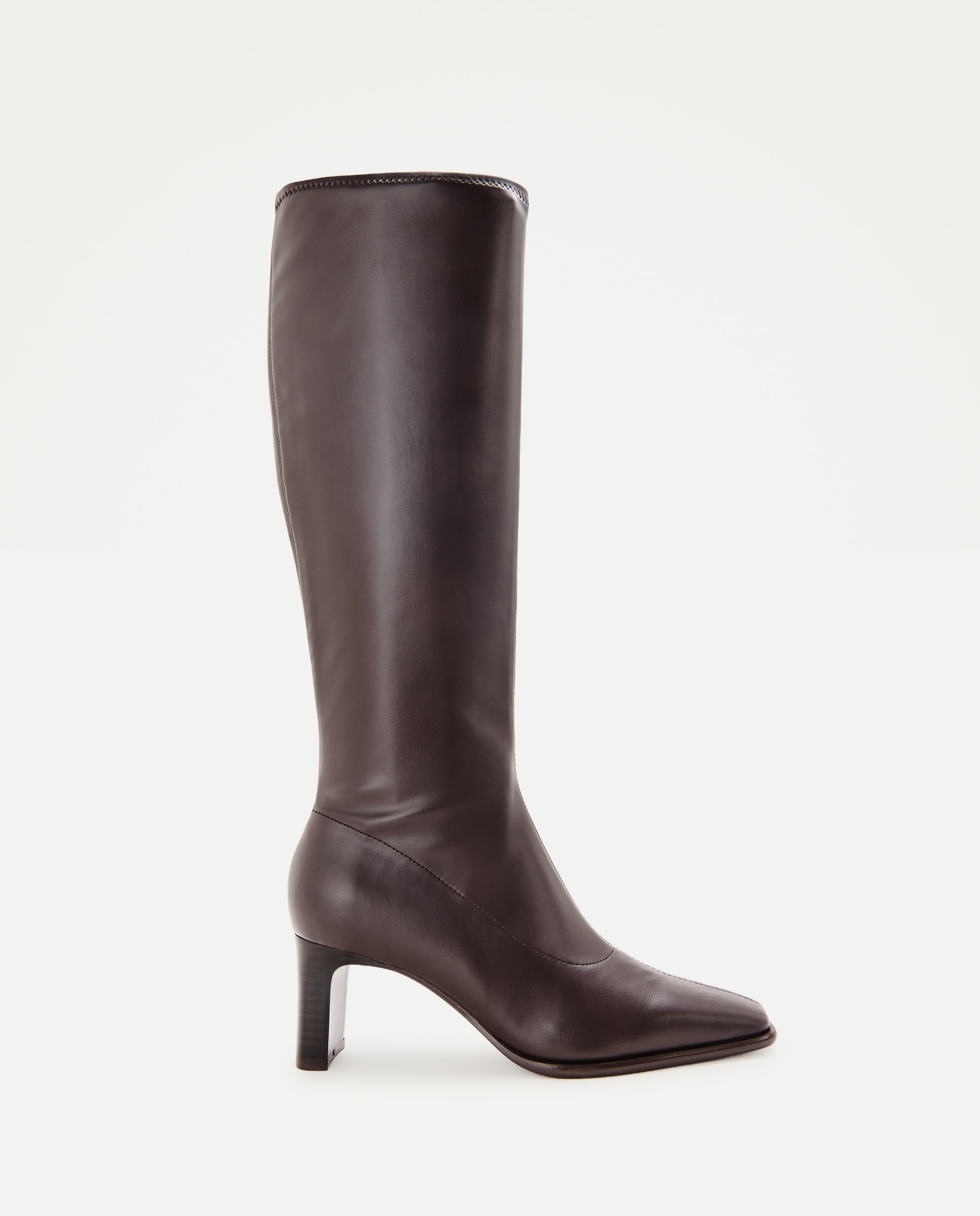 Imagen 0 de Bota de mujer tacón elástica punta cuadrada Marrón