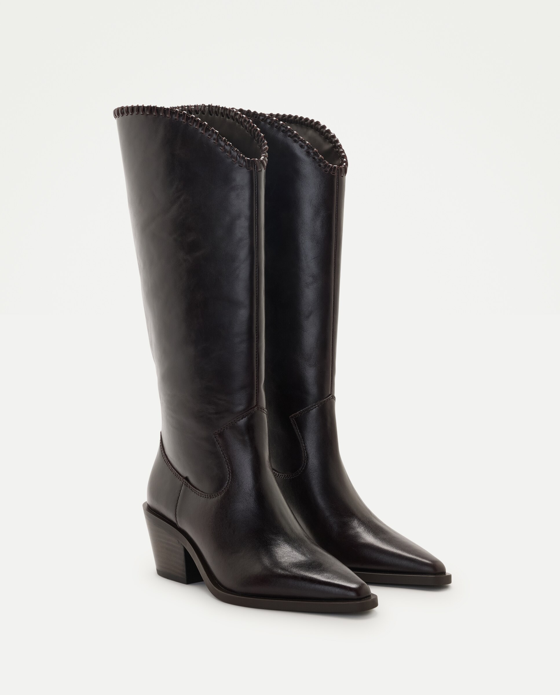 Botas Altas de Salto Bowboy com Passadores Castanho-2