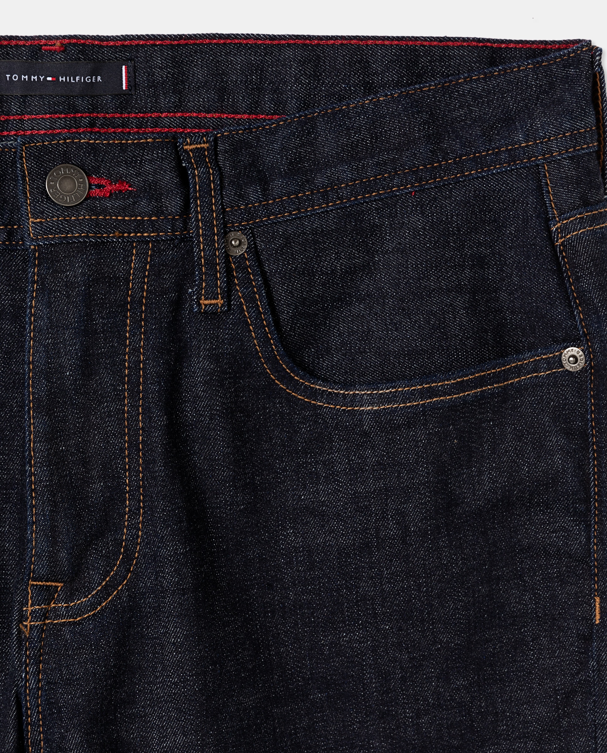 Jeans straight fit rinse sem lavar azuis Azul-2