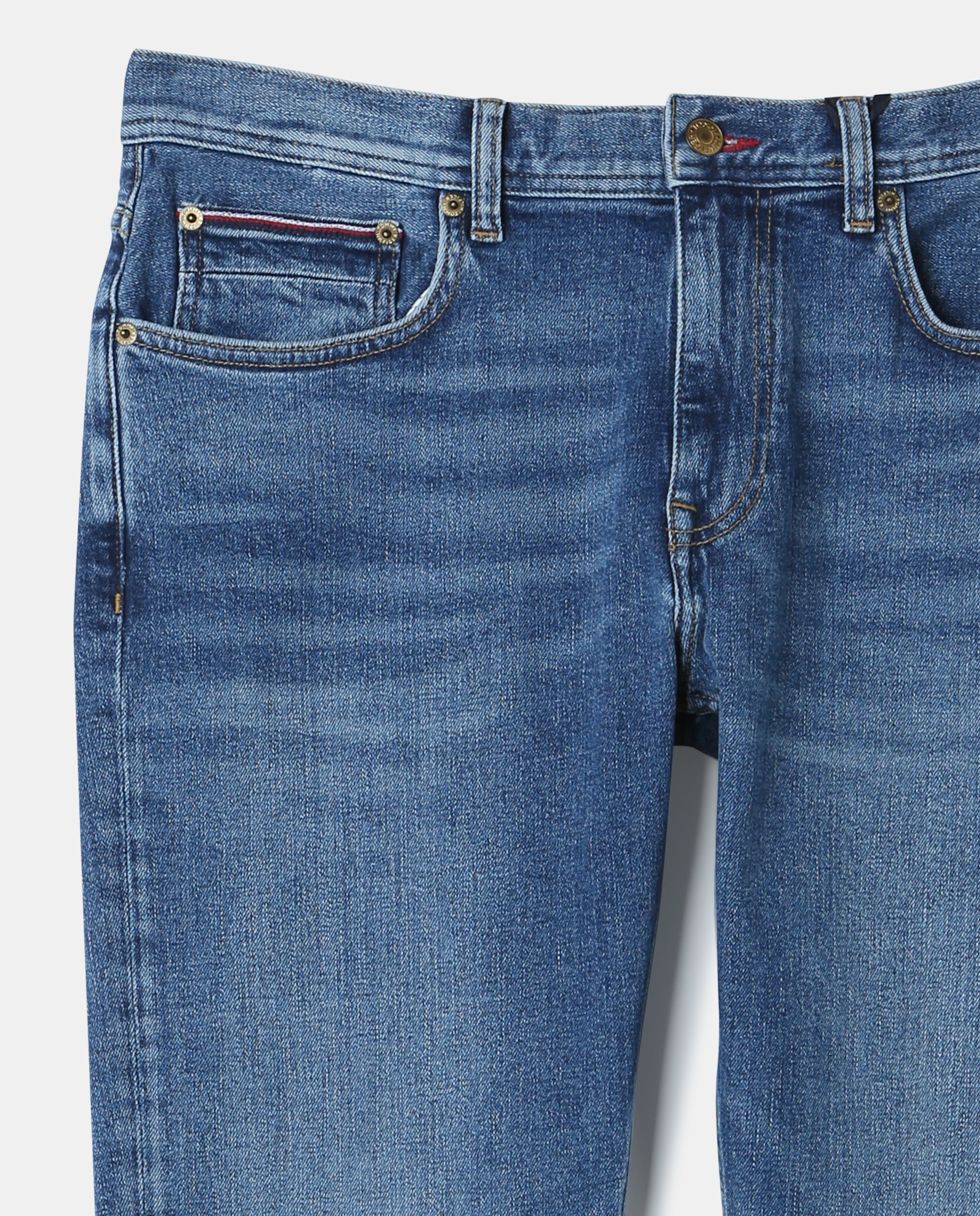Jeans straight fit azul médio Azul-índigo-2