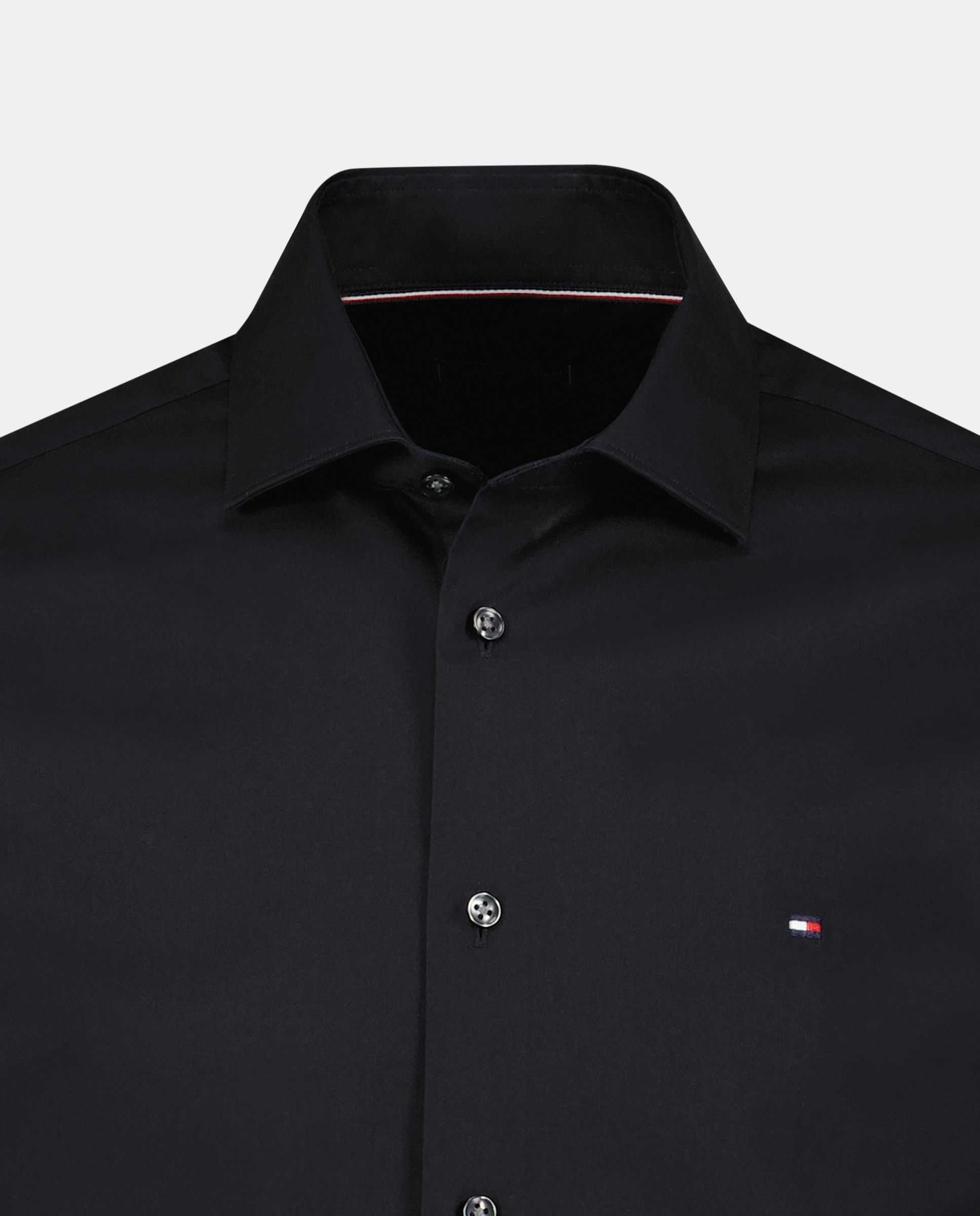 Camisa Slim Fit de Manga Comprida Preto-2