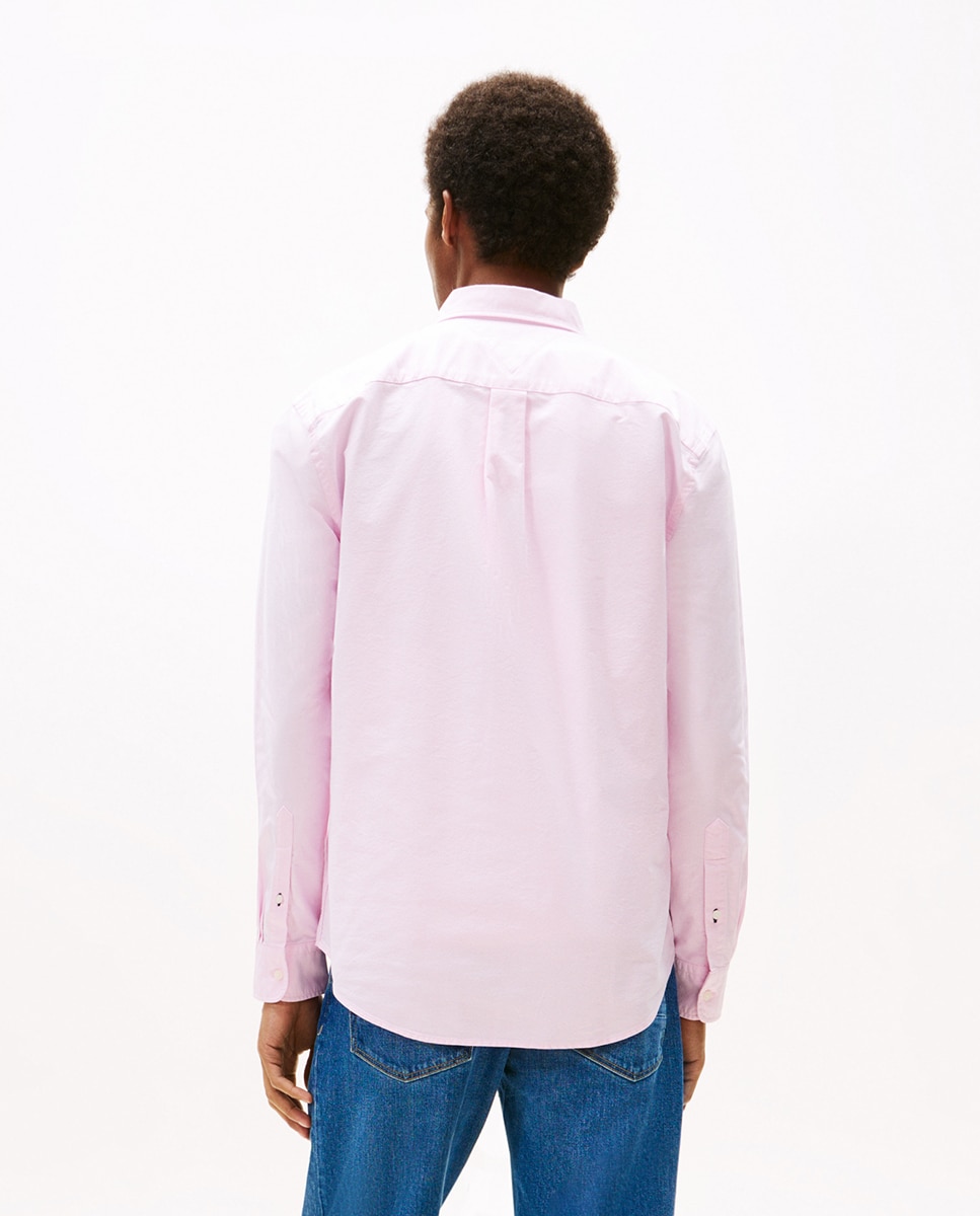 Camisa lisa Heritage Oxford de hombre en manga larga - Tommy Hilfiger - Rosa Rosa-2