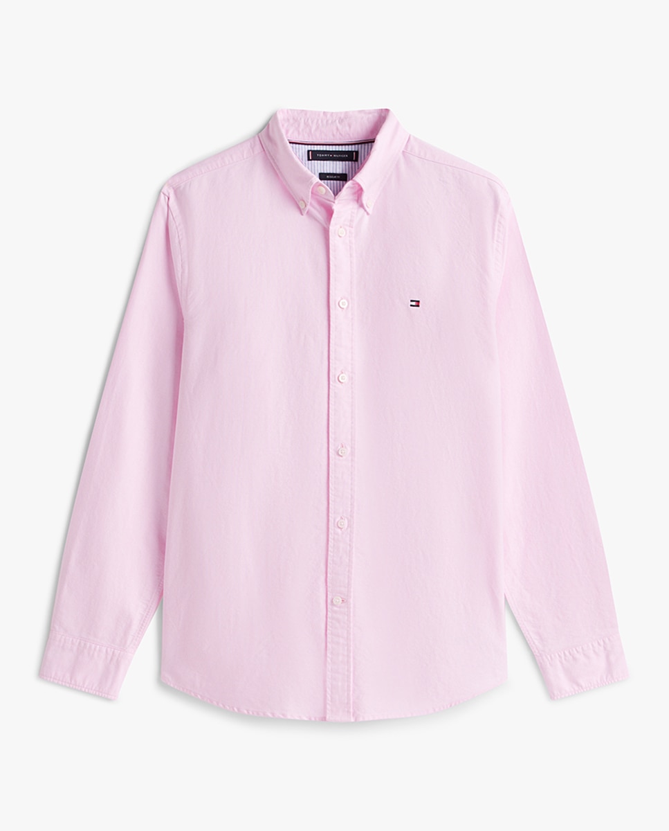 Camisa lisa Heritage Oxford de hombre en manga larga - Tommy Hilfiger - Rosa Rosa-4