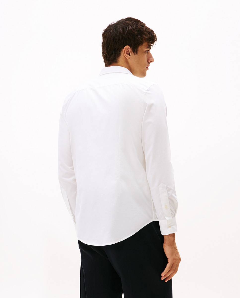 Camisa Lisa de Popelina Branco-2