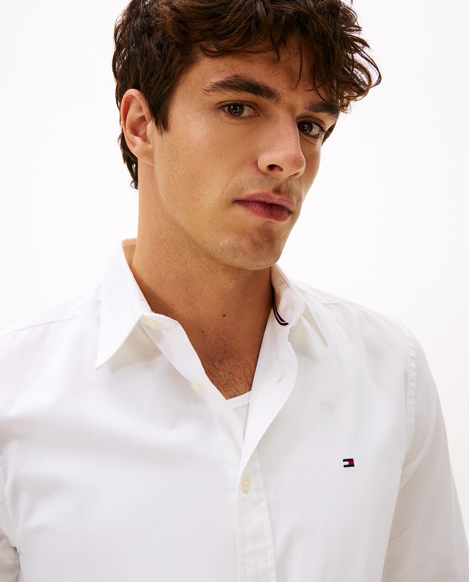 Camisa Lisa de Popelina Branco-3
