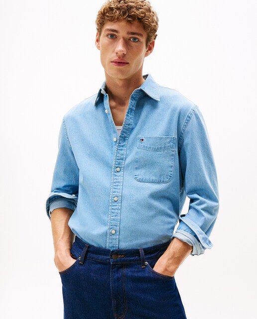 Tommy Hilfiger — Camisa de caballero vaquera lisa