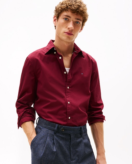 Imagem 0 de Camisa Lisa de Popelina com Corte Regular