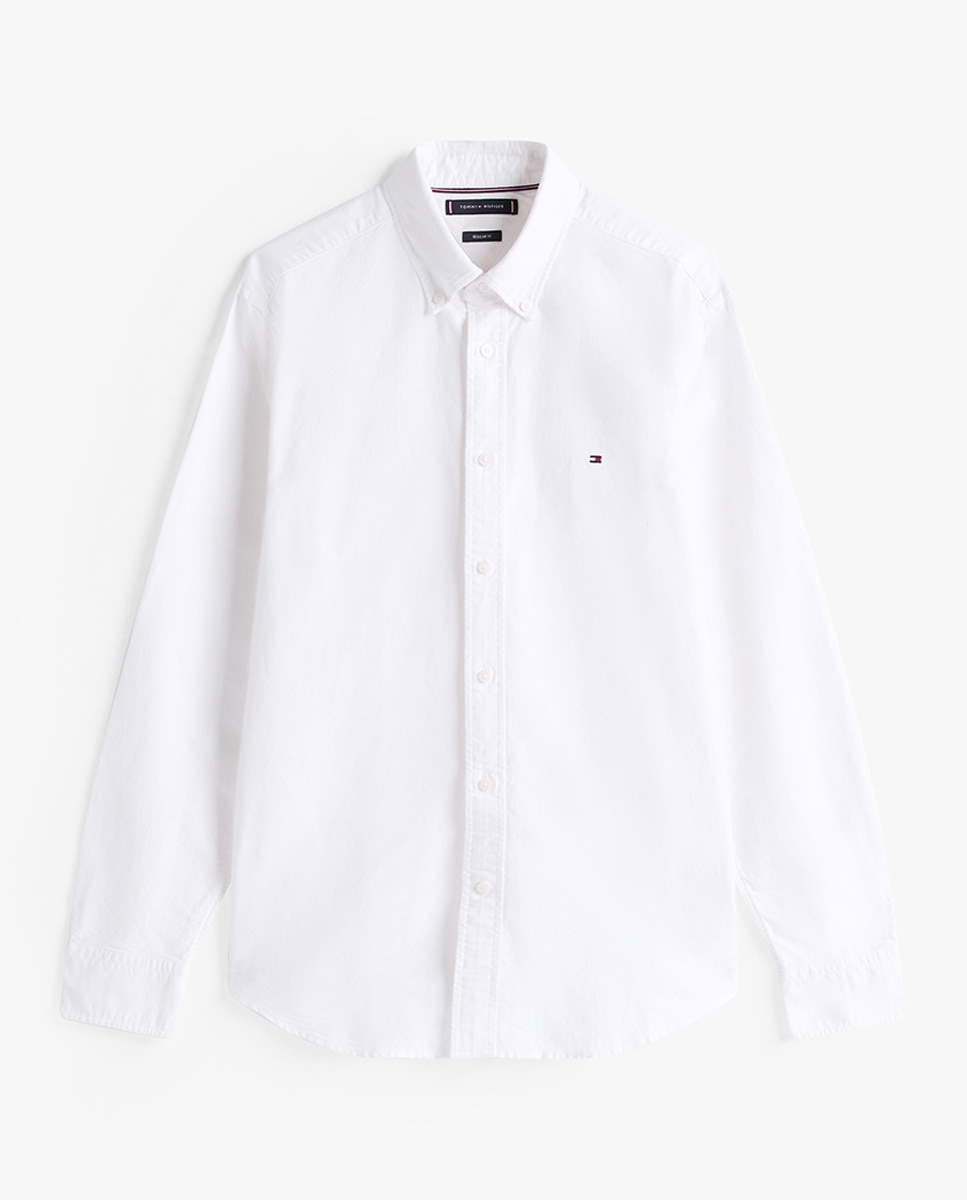 Camisa lisa Heritage Oxford de hombre en manga larga - Tommy Hilfiger - Blanco Blanco-4