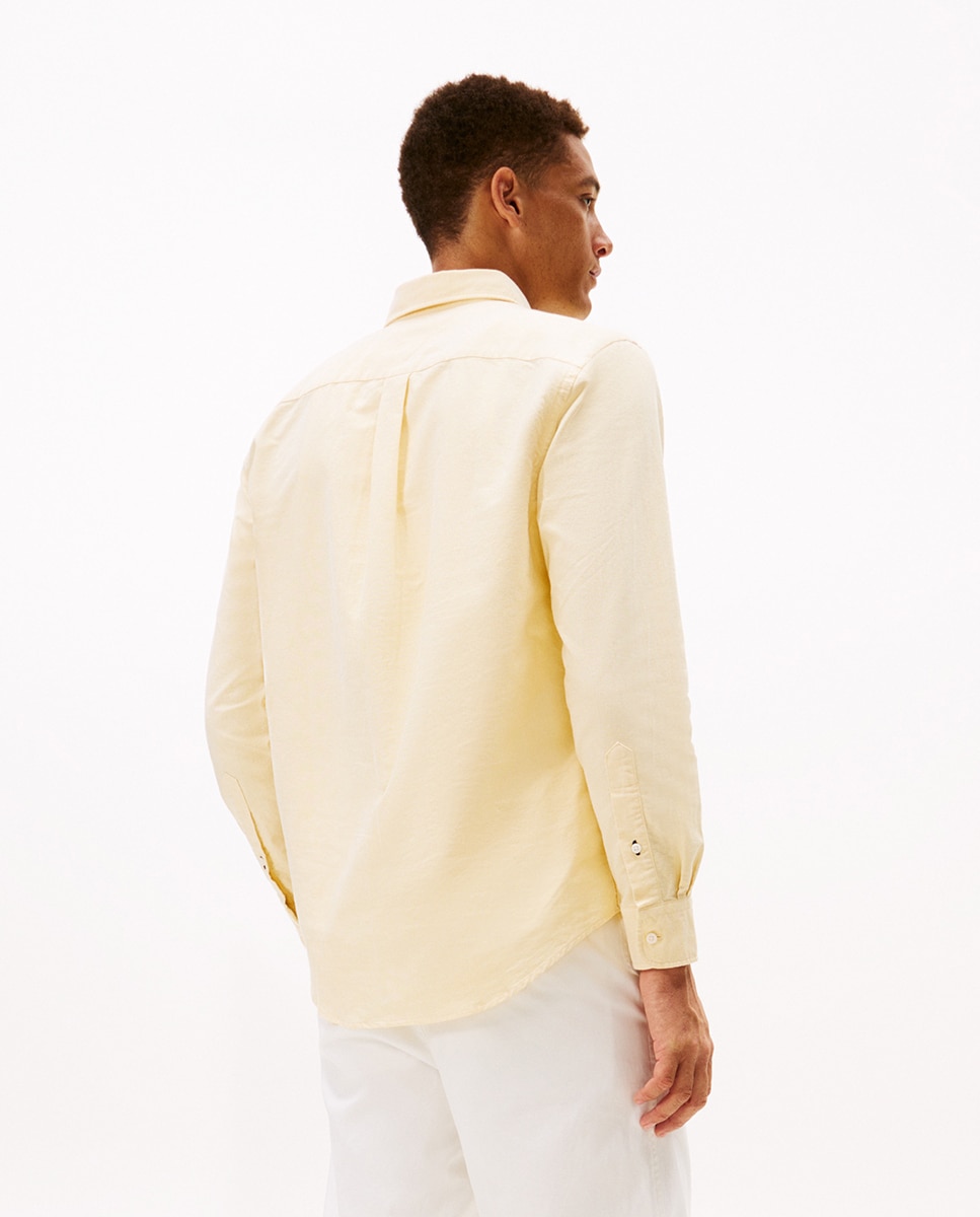 Camisa Lisa Heritage Oxford de Manga Comprida Amarelo-2