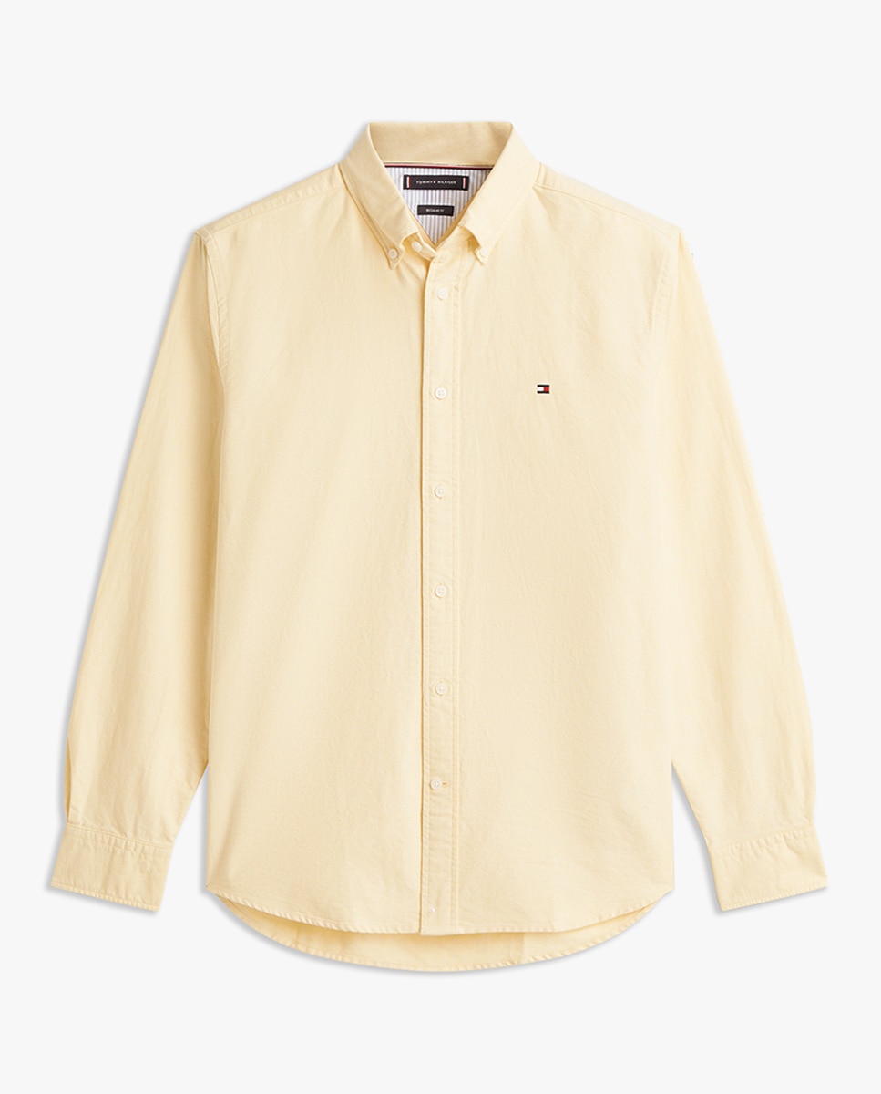 Camisa Lisa Heritage Oxford de Manga Comprida Amarelo-4