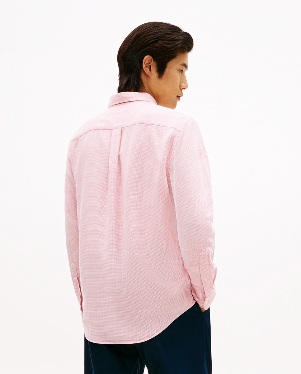 Camisa Lisa Tipo Dobby Rosa-2