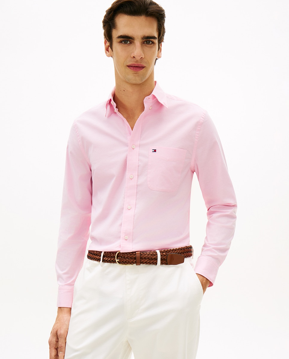 Imagem 0 de Camisa Oxford Lisa com Manga Comprida