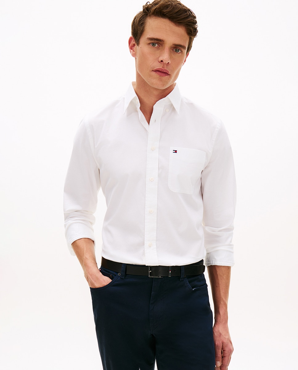 Imagem 0 de Camisa Oxford Lisa com Manga Comprida