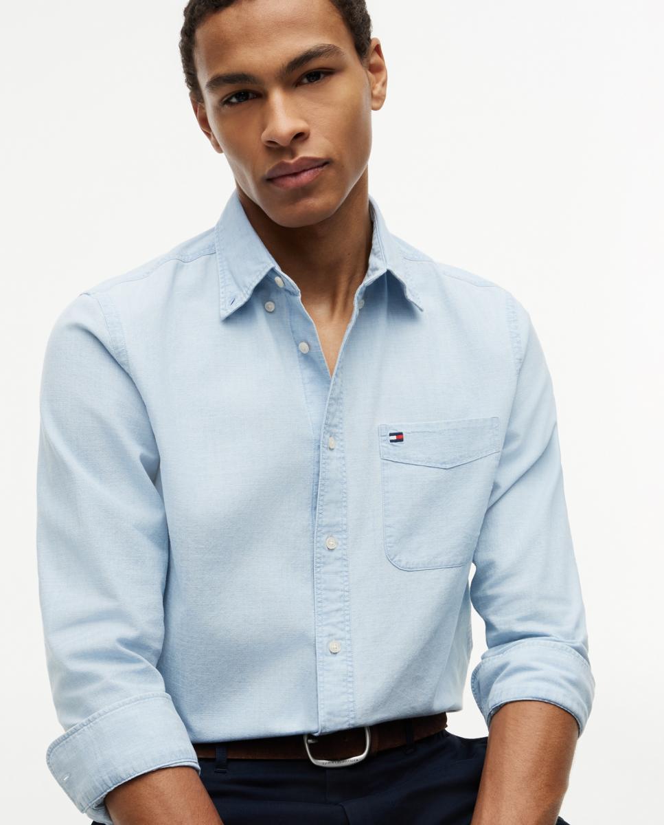 Camisa de Chambray Azul-celeste-3