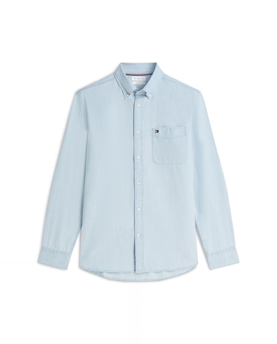 Camisa de Chambray Azul-celeste-5