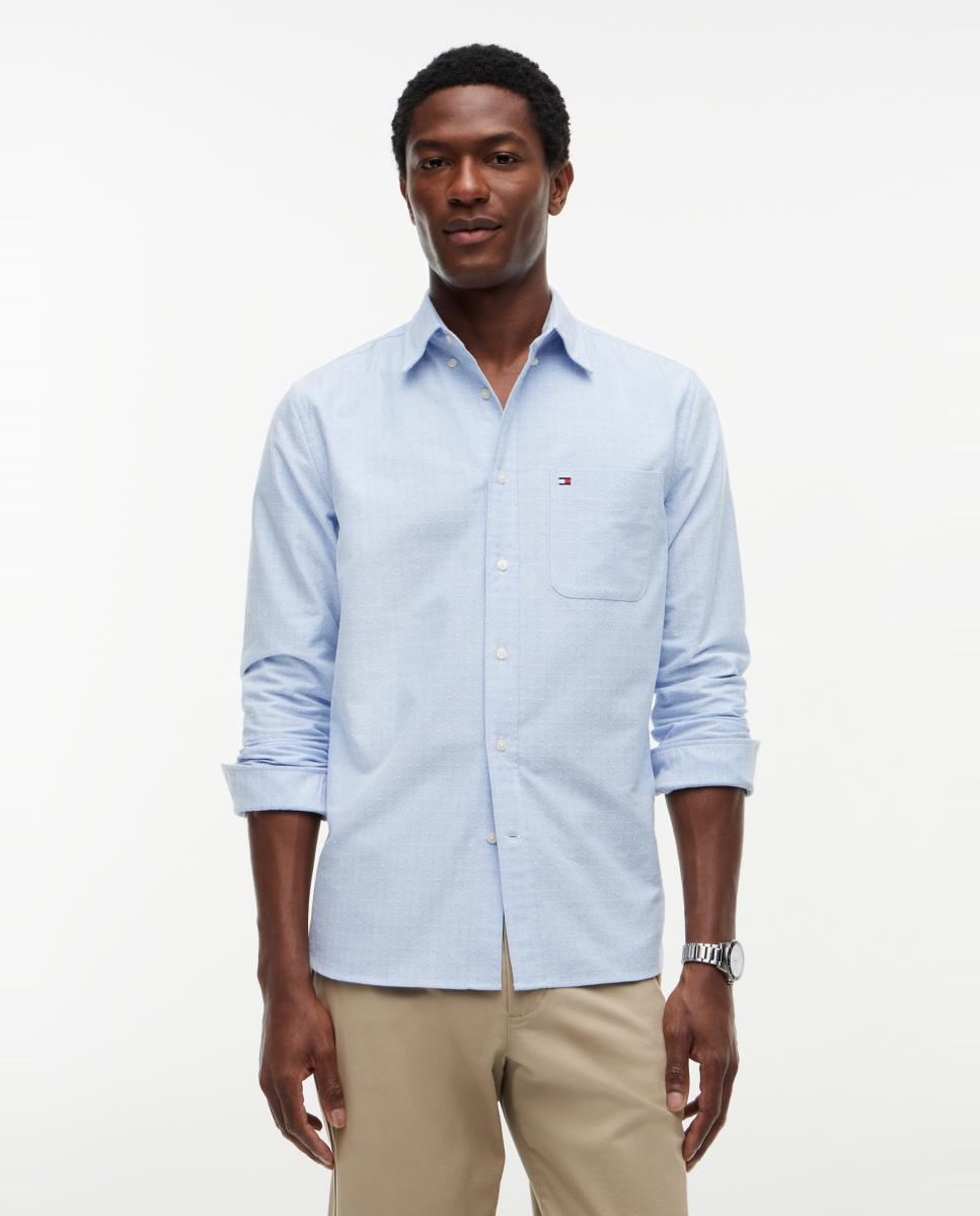 Imagem 0 de Camisa Oxford Dobby com Bolso