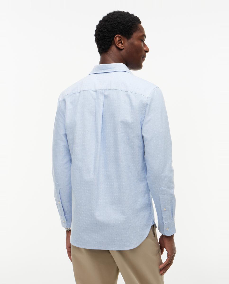 Camisa Oxford Dobby com Bolso Azul-celeste-2
