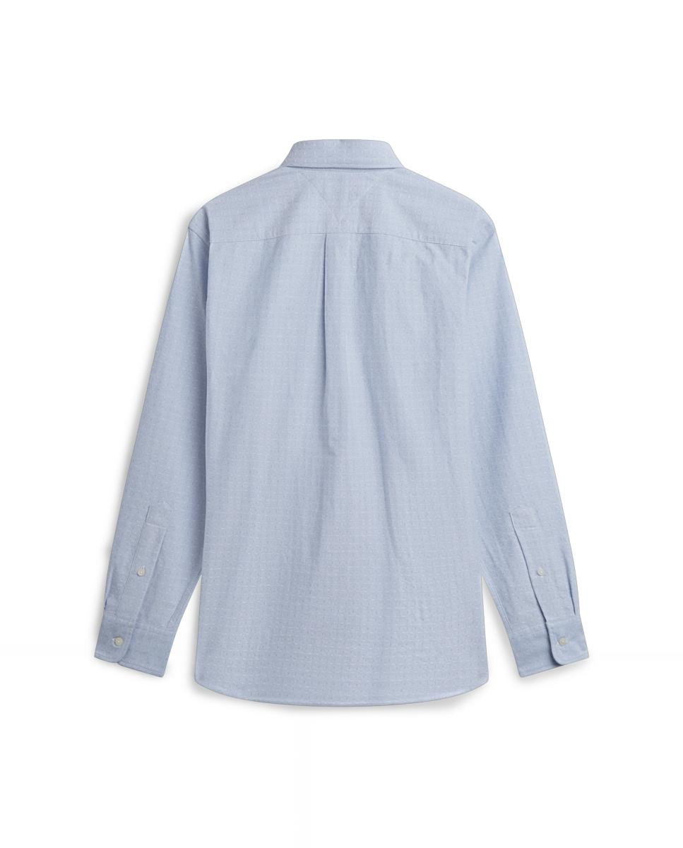 Camisa Oxford Dobby com Bolso Azul-celeste-5