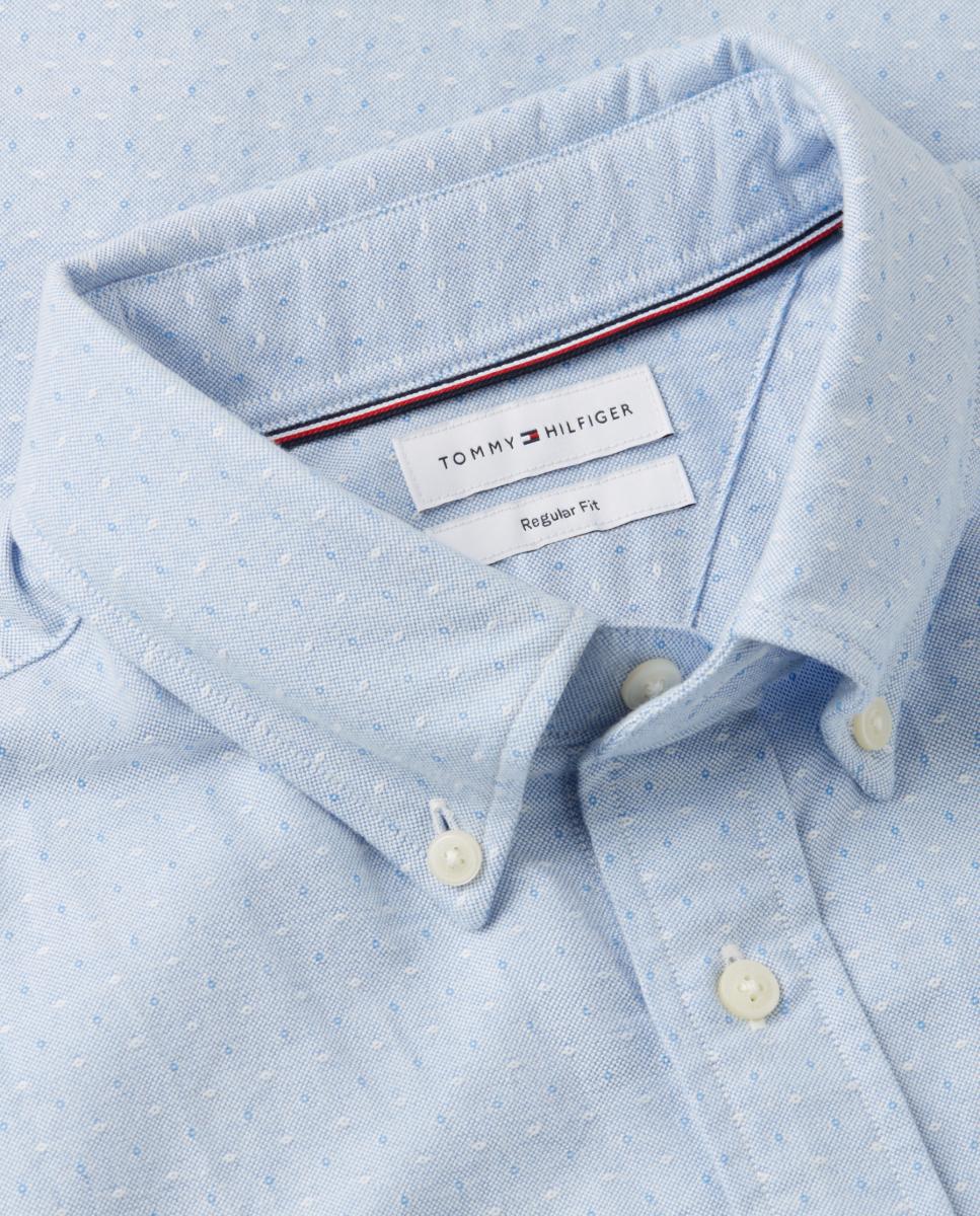 Camisa Oxford Dobby com Bolso Azul-celeste-6