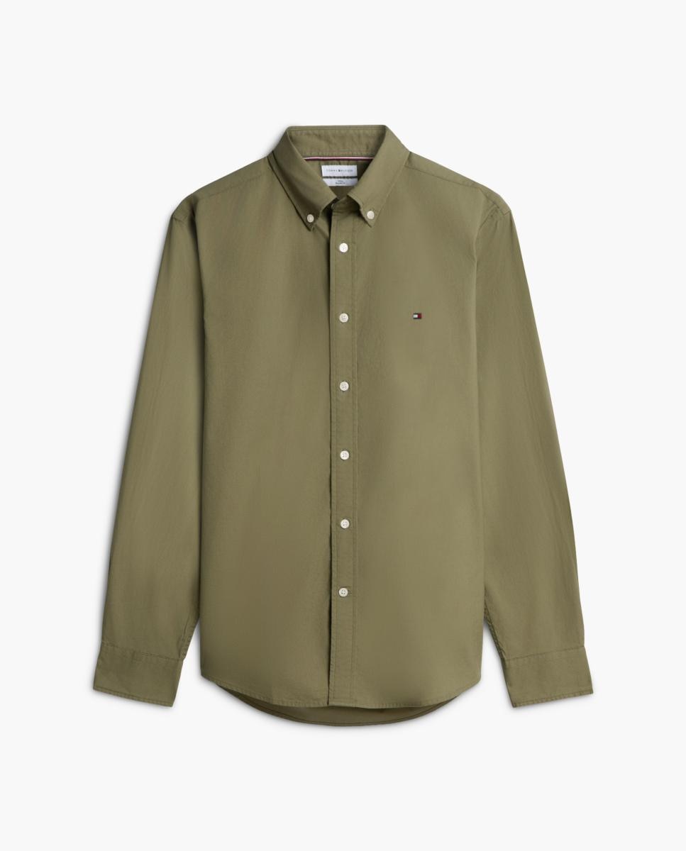 Camisa de Popelina Lisa Verde-4