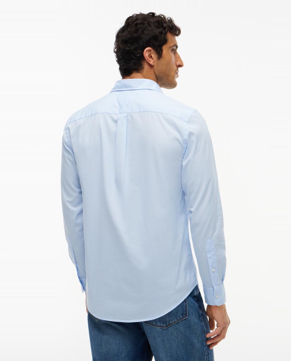 Camisa de Popelina Lisa Azul-claro-2