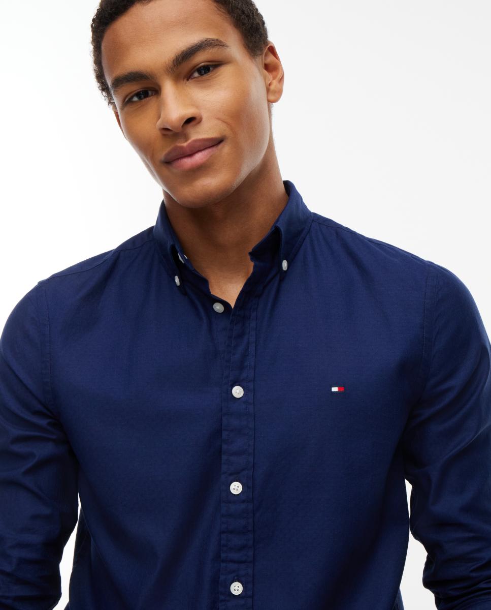Camisa Tipo Dobby Lisa Azul-marinho-3