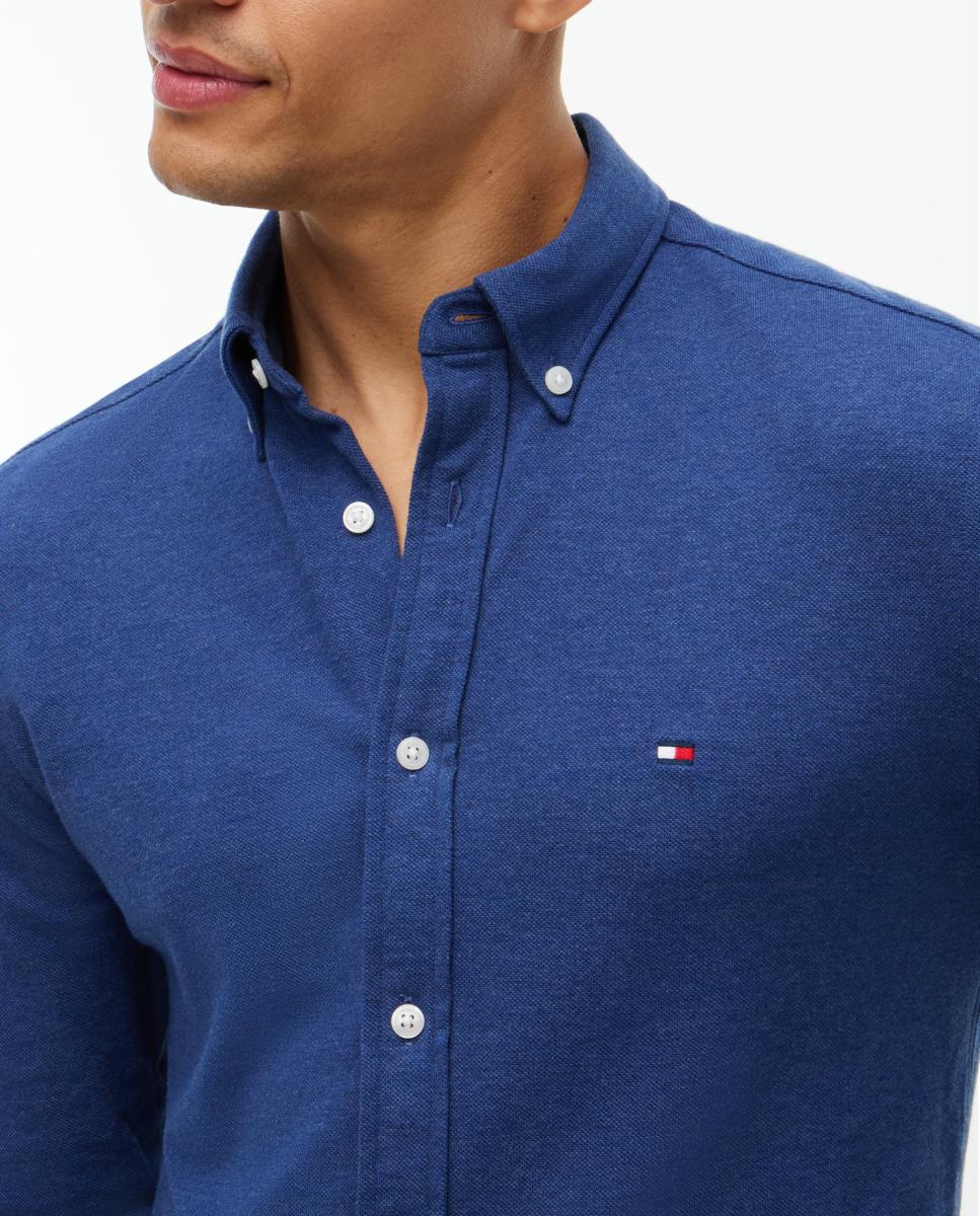 Camisa de Malha Lisa Azul-3