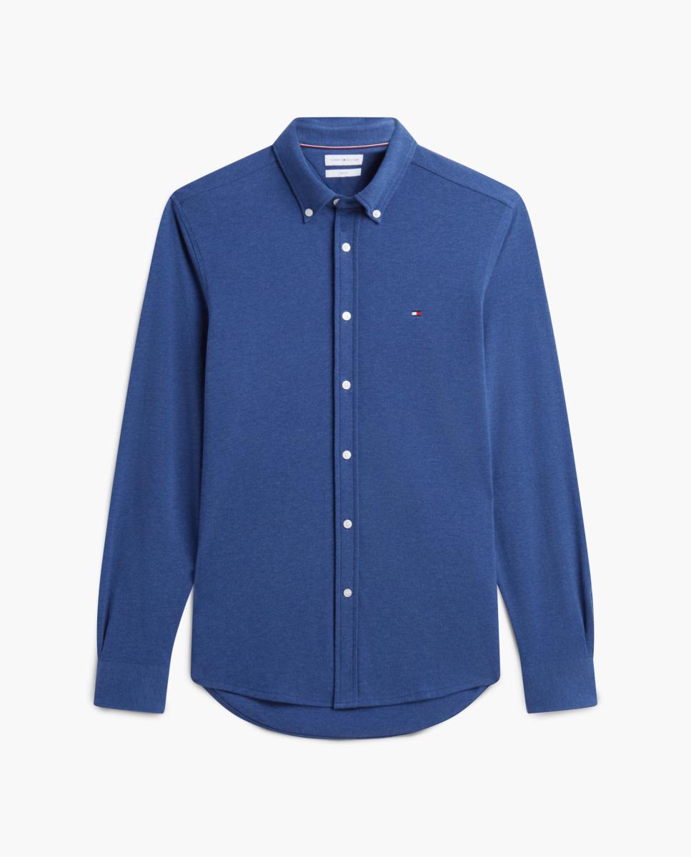 Camisa de Malha Lisa Azul-4