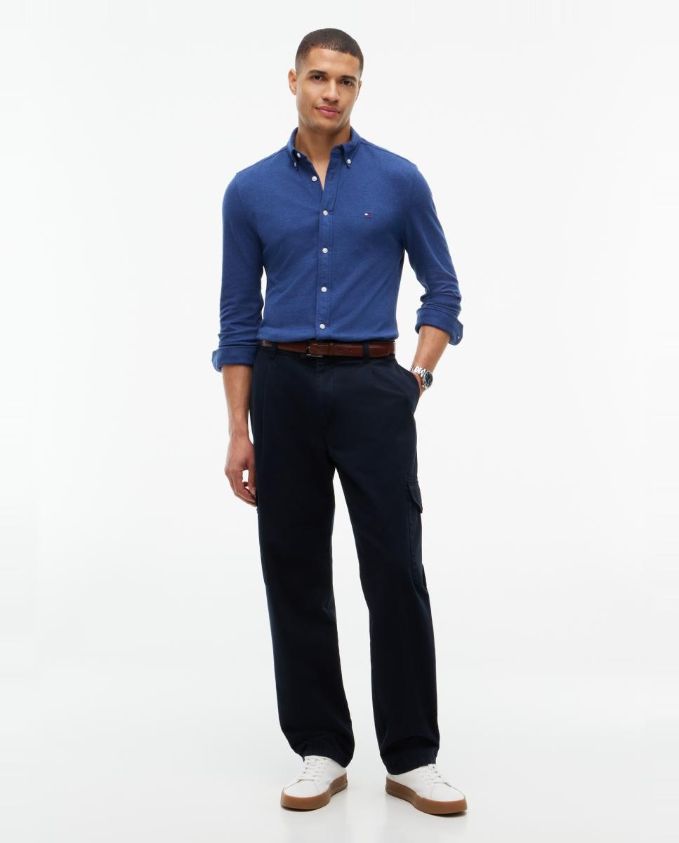 Camisa de Malha Lisa Azul-5