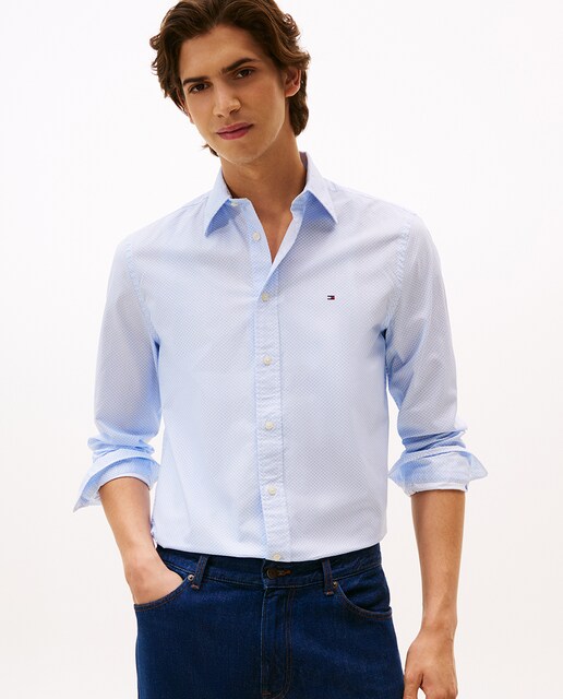 Tommy Hilfiger — Camisa de caballero estampada de popelín