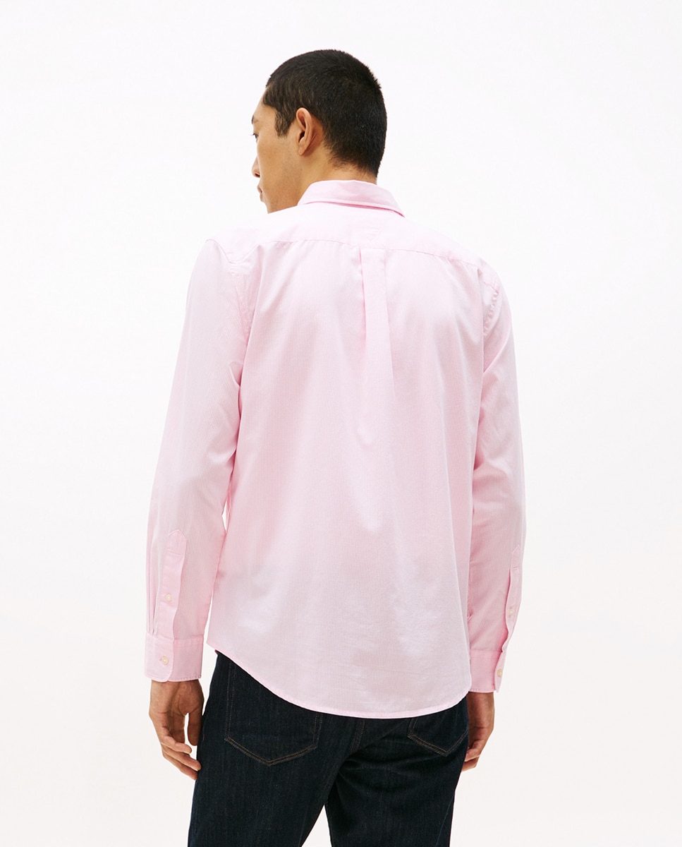 Camisa Estampada de Popelina Rosa-2