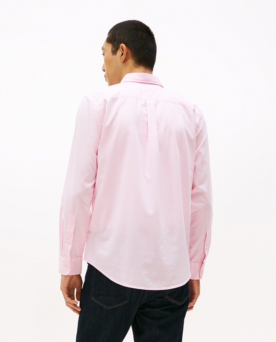 Camisa Estampada de Popelina Rosa-2