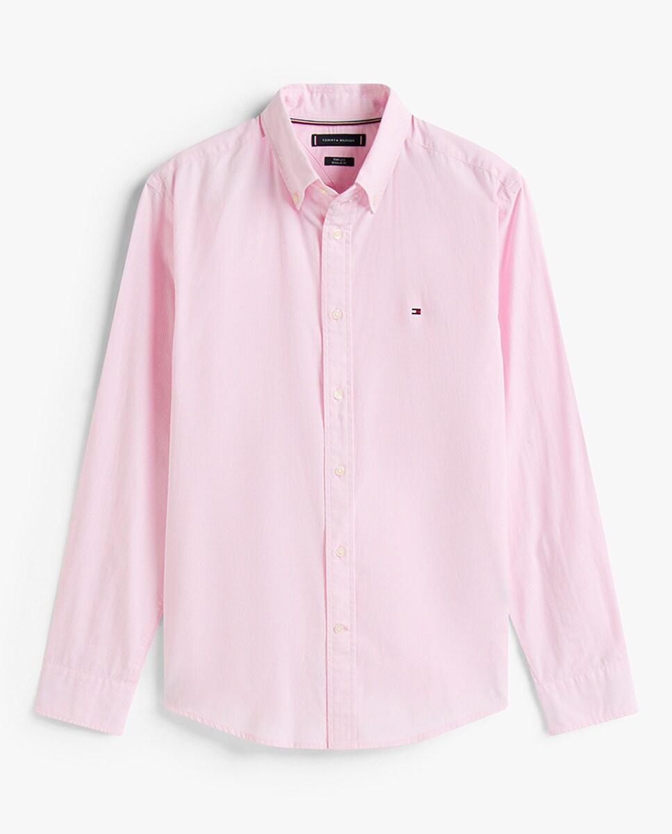 Camisa Estampada de Popelina Rosa-4