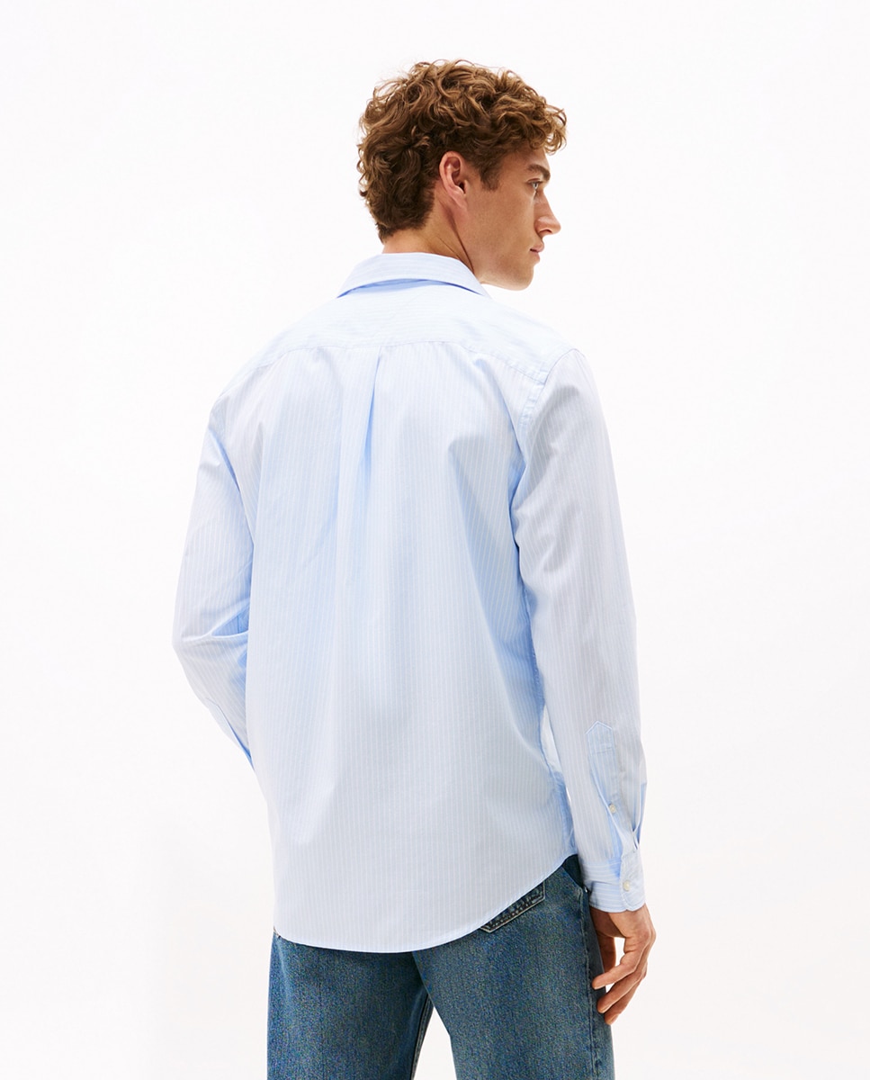 Camisa Estampada de Popelina Azul-2