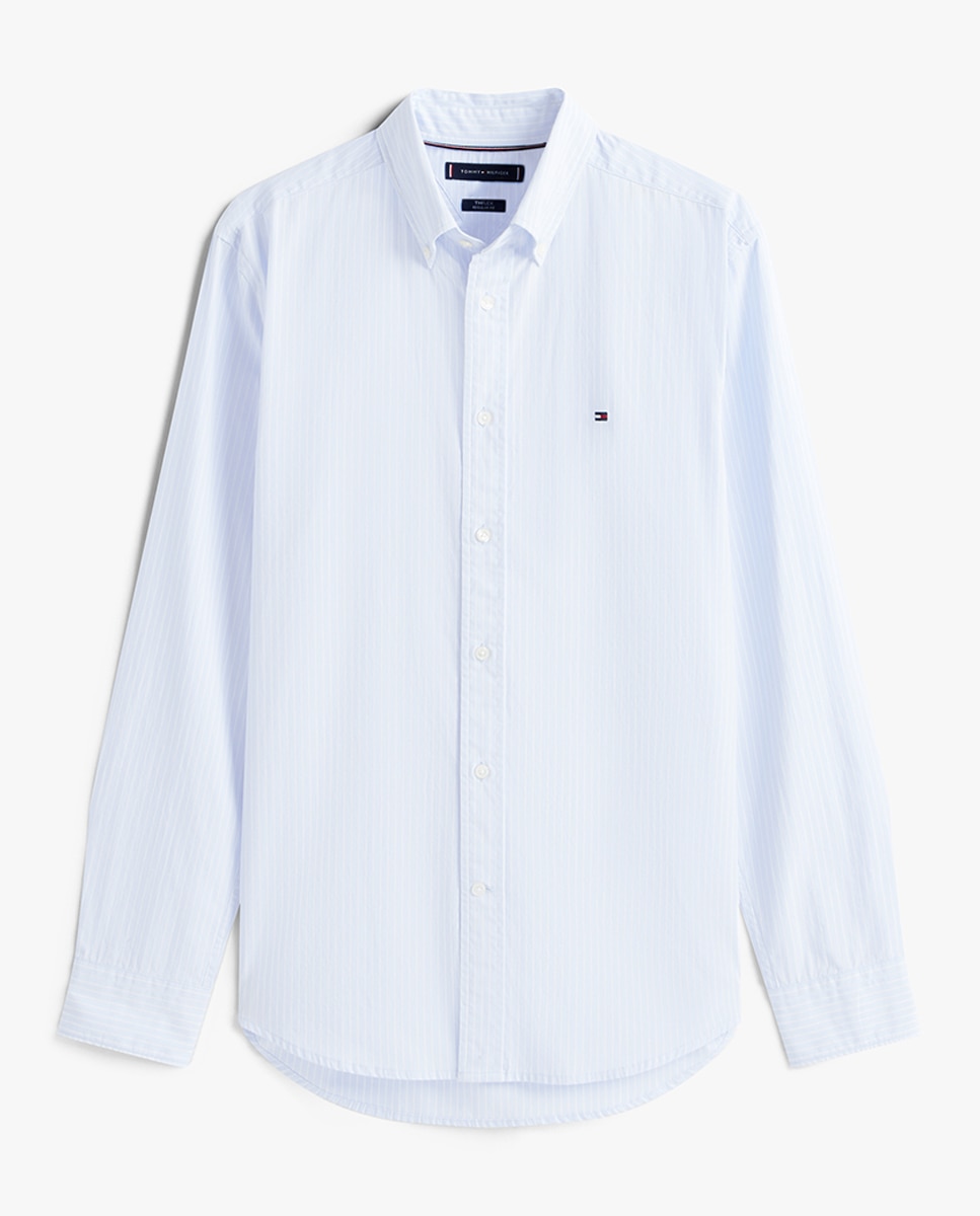 Camisa Estampada de Popelina Azul-4