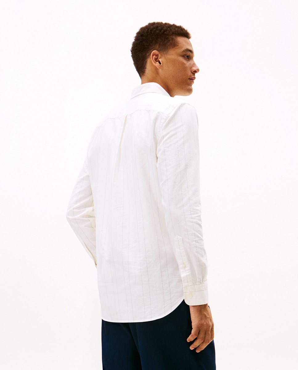 Camisa Oxford Estampada Branco-2