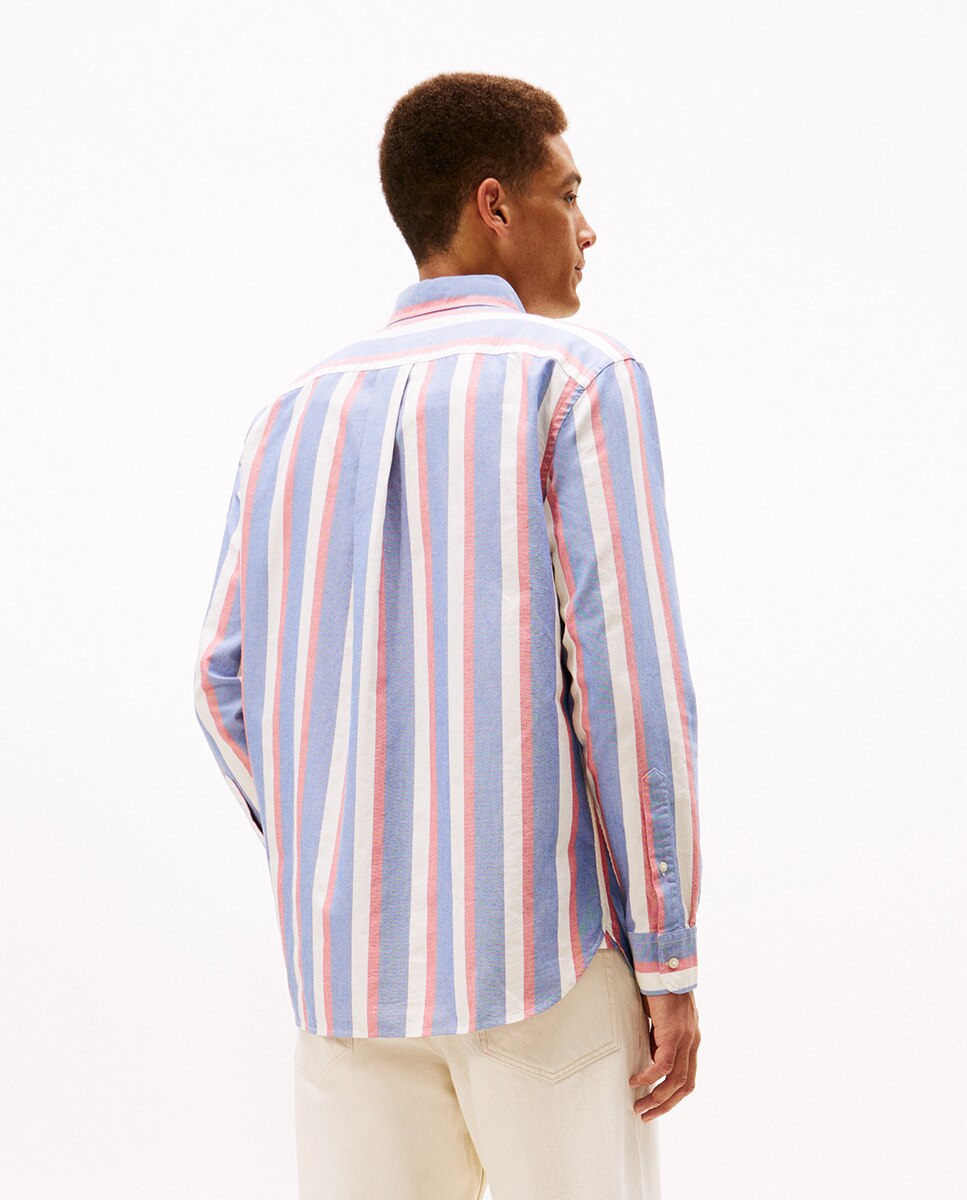 Camisa Oxford Estampada Azul-2