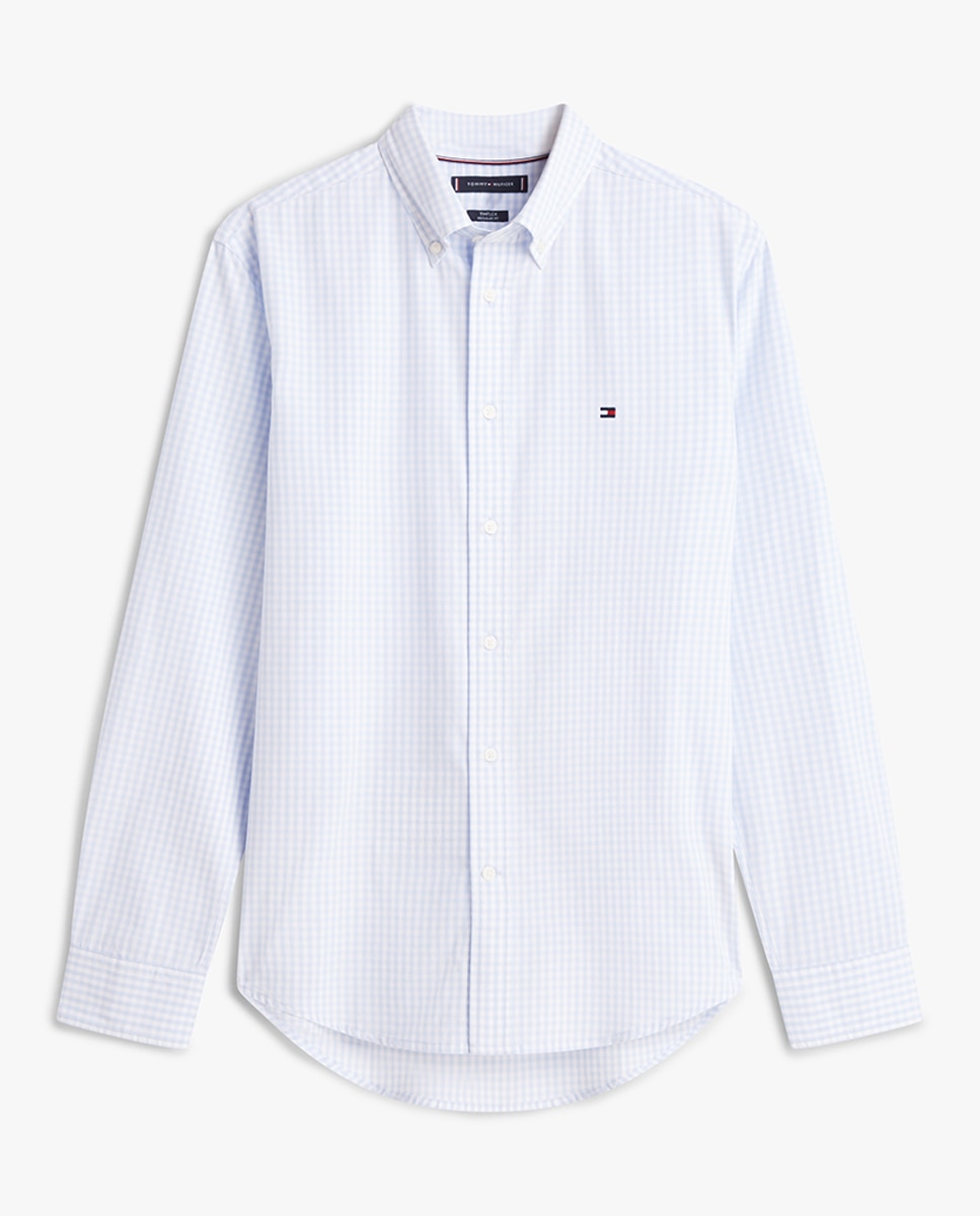 Camisa Estampada de Popelina Azul-claro-4